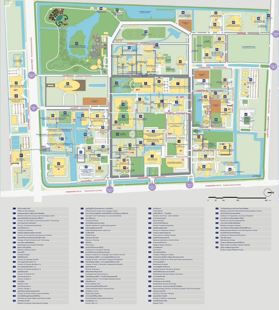 แผนที่มหาวิทยาลัยมหิดล วิทยาเขตศาลายา